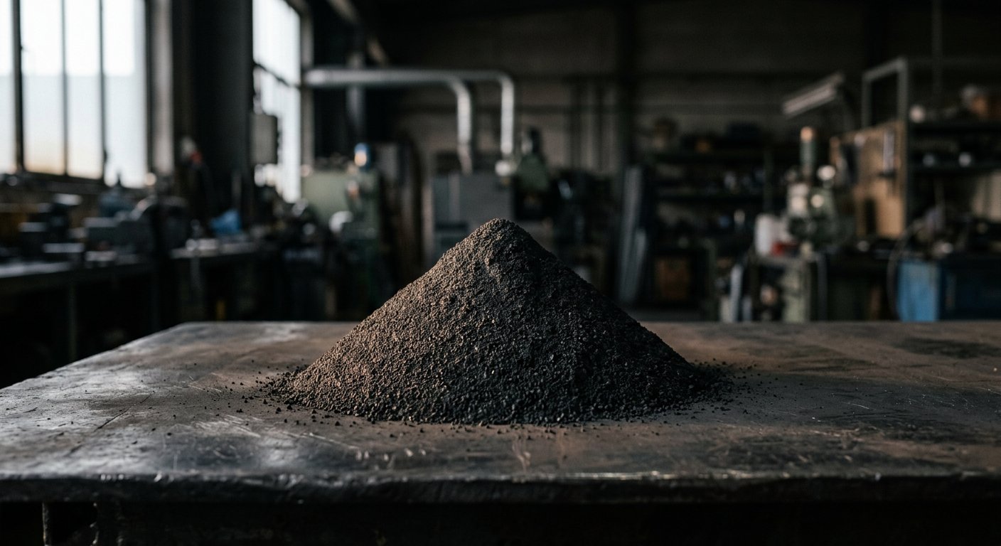 Pile of recovered carbon black powder