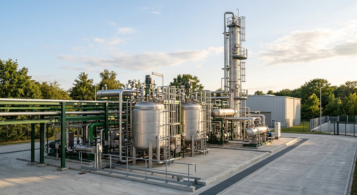 Conceptual view of a compact thermal processing plant