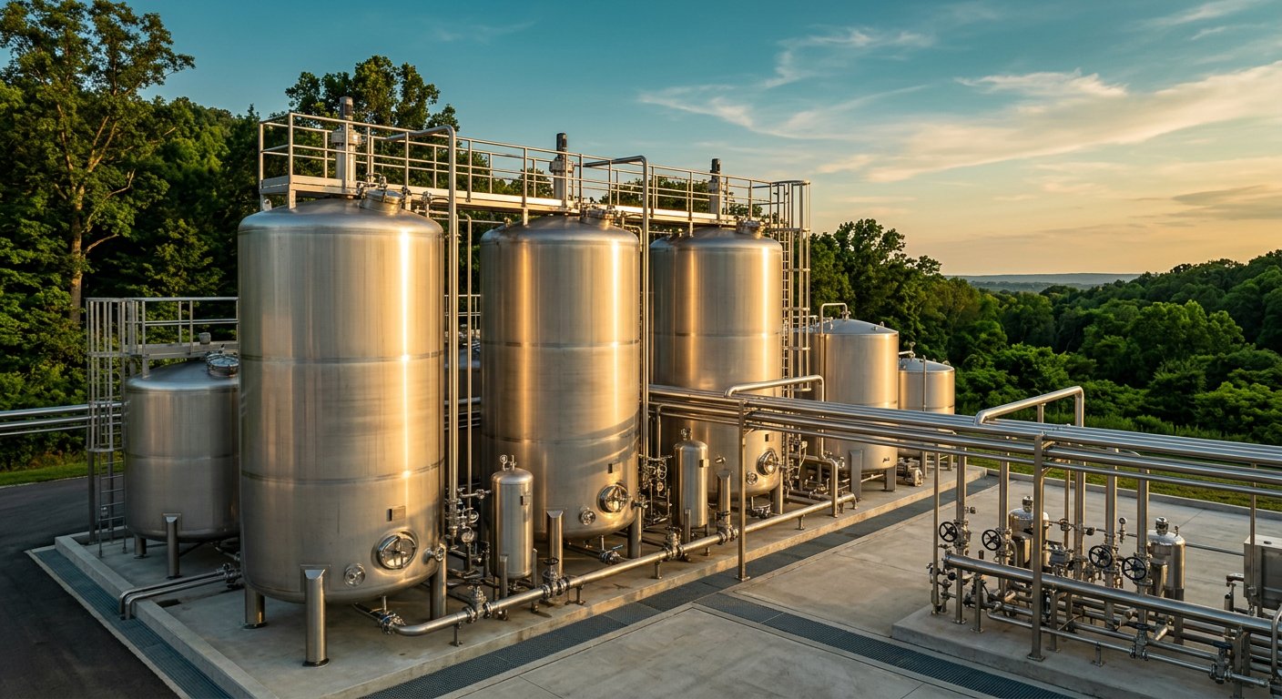 Stainless steel separation and storage tanks
